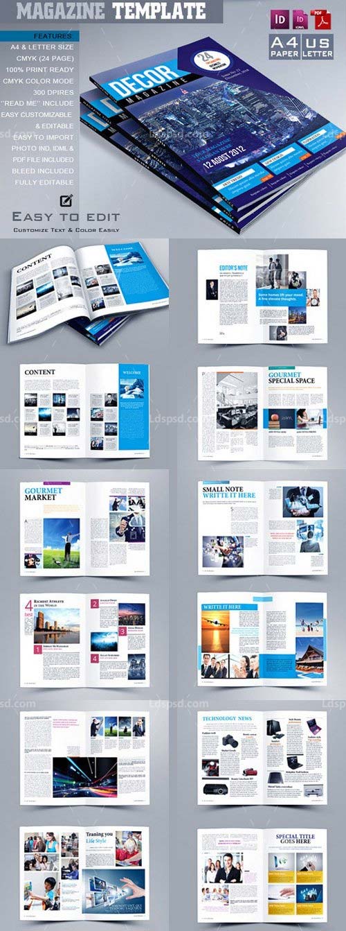 Multipurpose Magazine,indesign模板－商业杂志(通用型/24页)